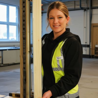 Sarah Mitchell, lead installer, demonstrating precision cutting techniques